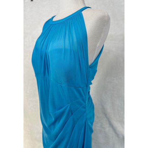 Davids Bridal Malibu Blue Maxi Long Sleeveless Dress Womens Size 14 STAINS AS-IS - Picture 12 of 16